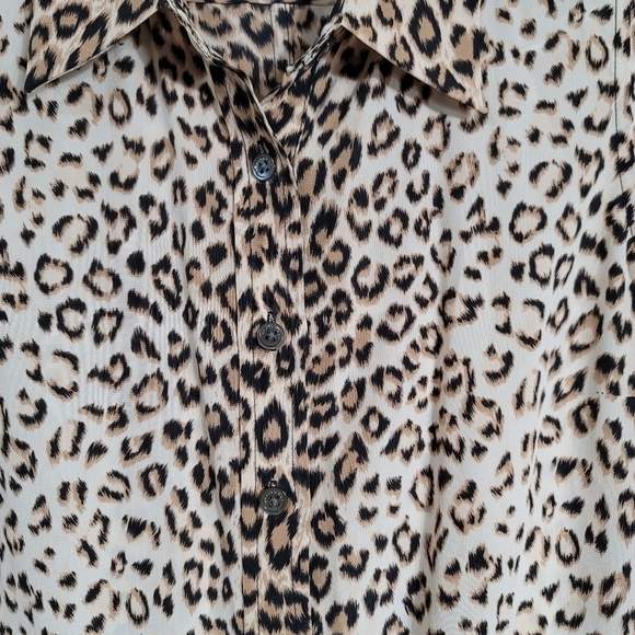 Equipment Femme Silk Lucinda Leopard Dress Sleeveless Button Front XS - Picture 4 of 7